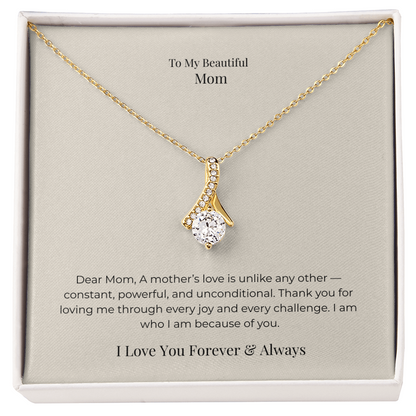 Alluring Beauty Necklace for Mom – Elegant Jewelry Gift for Mother's Day, Birthday & Christmas from Daughter or Son