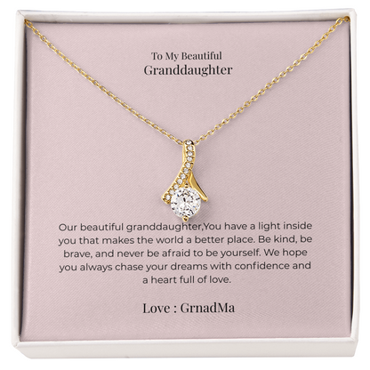 Alluring Beauty Necklace for Granddaughter – Elegant Jewelry Gift for Birthday, Graduation, Christmas & Special Occasions