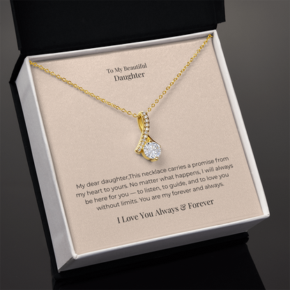 To My Daughter Alluring Beauty Necklace – Heartfelt Jewelry Gift from Mom or Dad for Birthday, Graduation