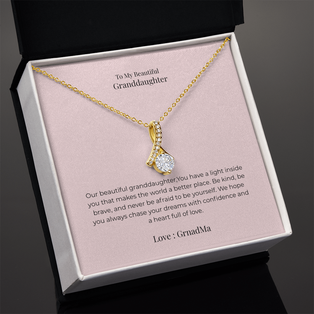 Alluring Beauty Necklace for Granddaughter – Elegant Jewelry Gift for Birthday, Graduation, Christmas & Special Occasions