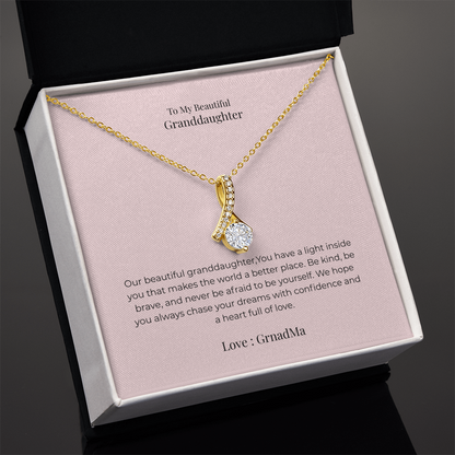 Alluring Beauty Necklace for Granddaughter – Elegant Jewelry Gift for Birthday, Graduation, Christmas & Special Occasions