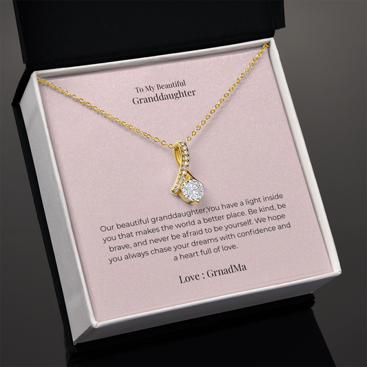 Alluring Beauty Necklace for Granddaughter – Elegant Jewelry Gift for Birthday, Graduation, Christmas & Special Occasions