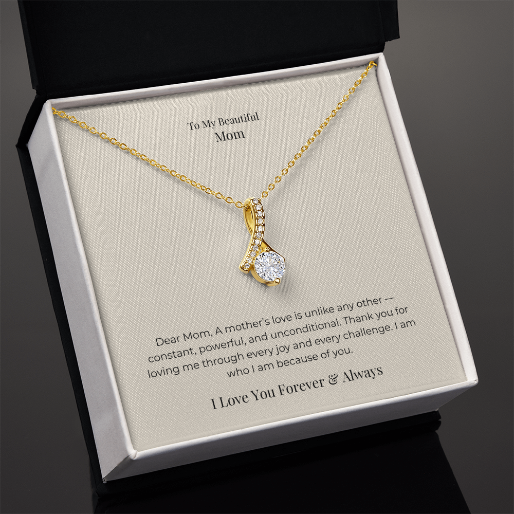 Alluring Beauty Necklace for Mom – Elegant Jewelry Gift for Mother's Day, Birthday & Christmas from Daughter or Son