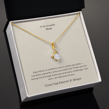 Alluring Beauty Necklace for Mom – Elegant Jewelry Gift for Mother's Day, Birthday & Christmas from Daughter or Son