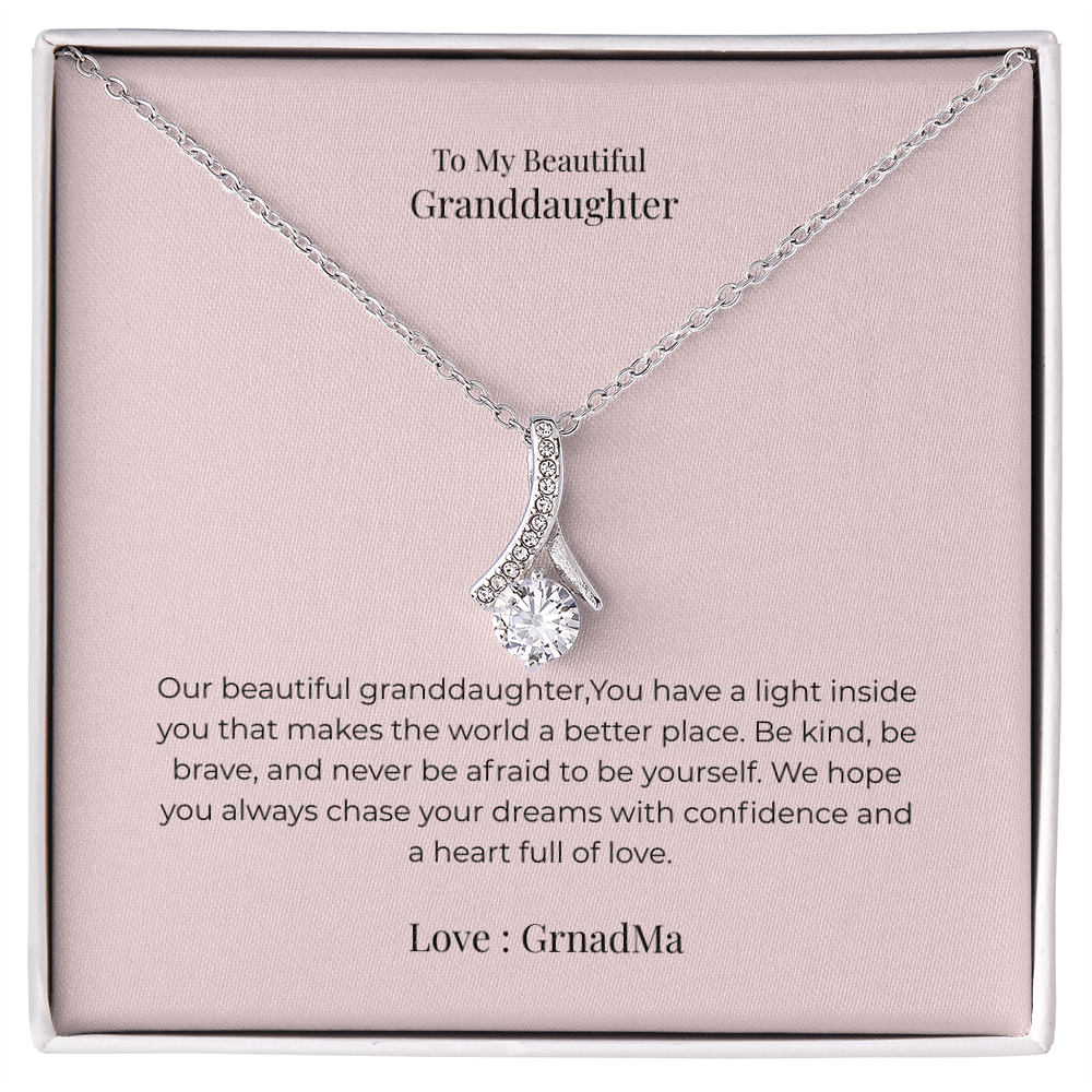 Alluring Beauty Necklace for Granddaughter – Elegant Jewelry Gift for Birthday, Graduation, Christmas & Special Occasions