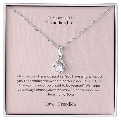 Alluring Beauty Necklace for Granddaughter – Elegant Jewelry Gift for Birthday, Graduation, Christmas & Special Occasions