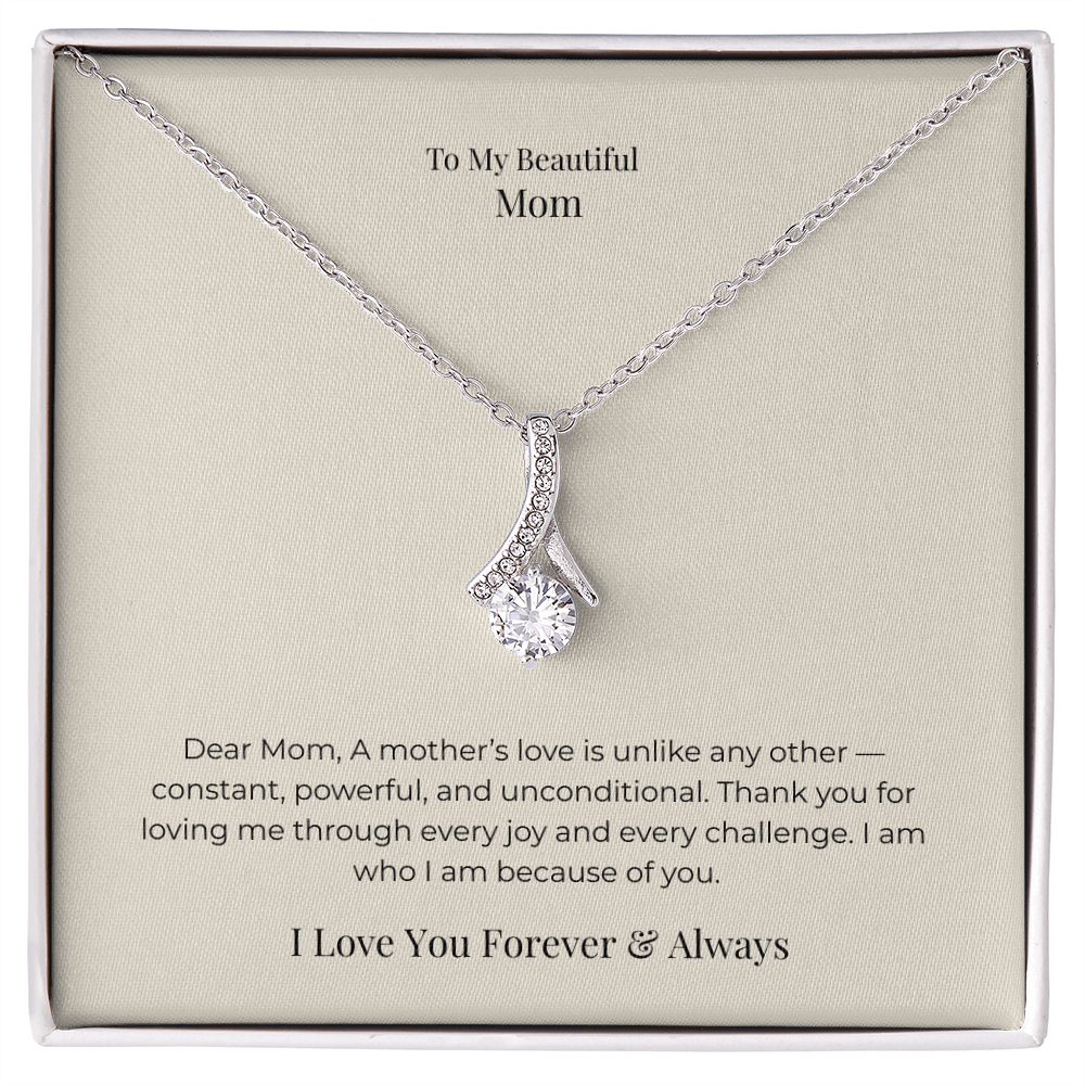 Alluring Beauty Necklace for Mom – Elegant Jewelry Gift for Mother's Day, Birthday & Christmas from Daughter or Son