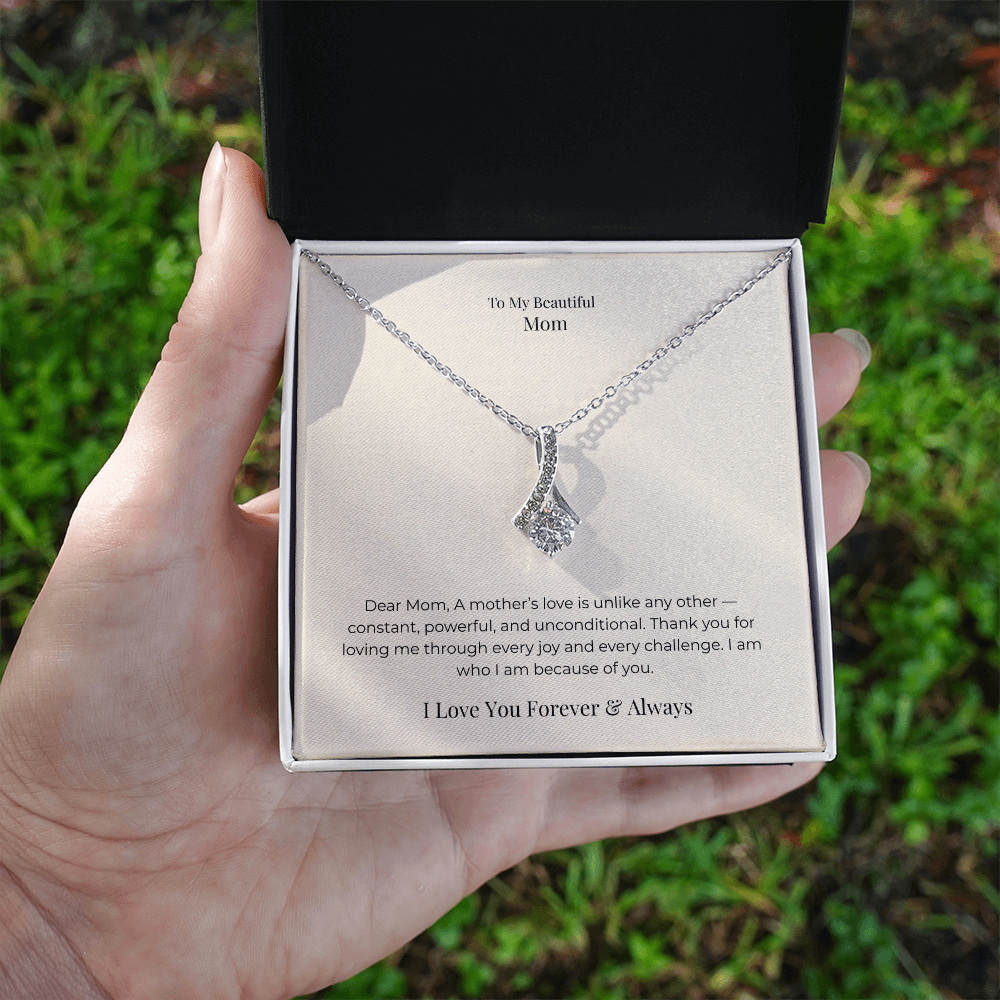 Alluring Beauty Necklace for Mom – Elegant Jewelry Gift for Mother's Day, Birthday & Christmas from Daughter or Son
