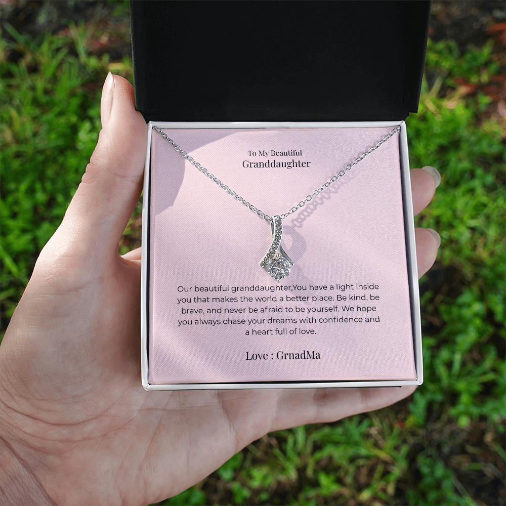 Alluring Beauty Necklace for Granddaughter – Elegant Jewelry Gift for Birthday, Graduation, Christmas & Special Occasions