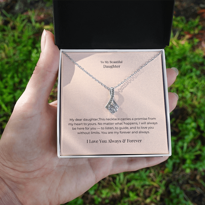 To My Daughter Alluring Beauty Necklace – Heartfelt Jewelry Gift from Mom or Dad for Birthday, Graduation