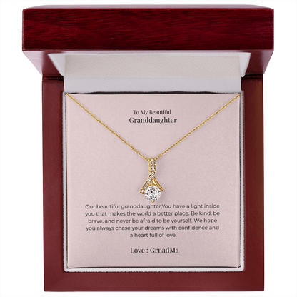 Alluring Beauty Necklace for Granddaughter – Elegant Jewelry Gift for Birthday, Graduation, Christmas & Special Occasions