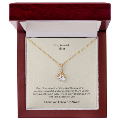 Alluring Beauty Necklace for Mom – Elegant Jewelry Gift for Mother's Day, Birthday & Christmas from Daughter or Son