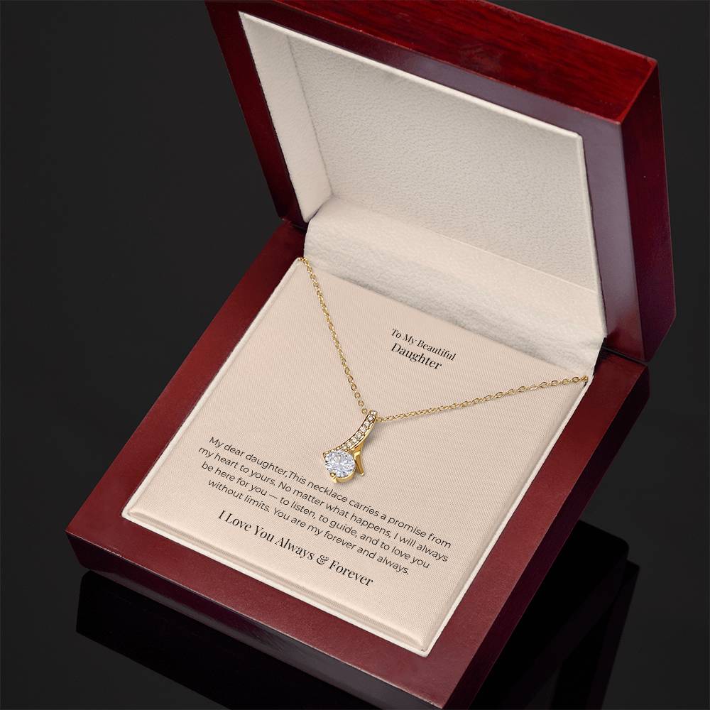 To My Daughter Alluring Beauty Necklace – Heartfelt Jewelry Gift from Mom or Dad for Birthday, Graduation