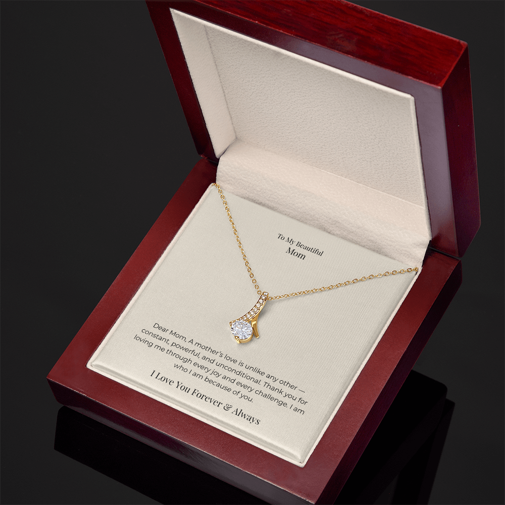 Alluring Beauty Necklace for Mom – Elegant Jewelry Gift for Mother's Day, Birthday & Christmas from Daughter or Son