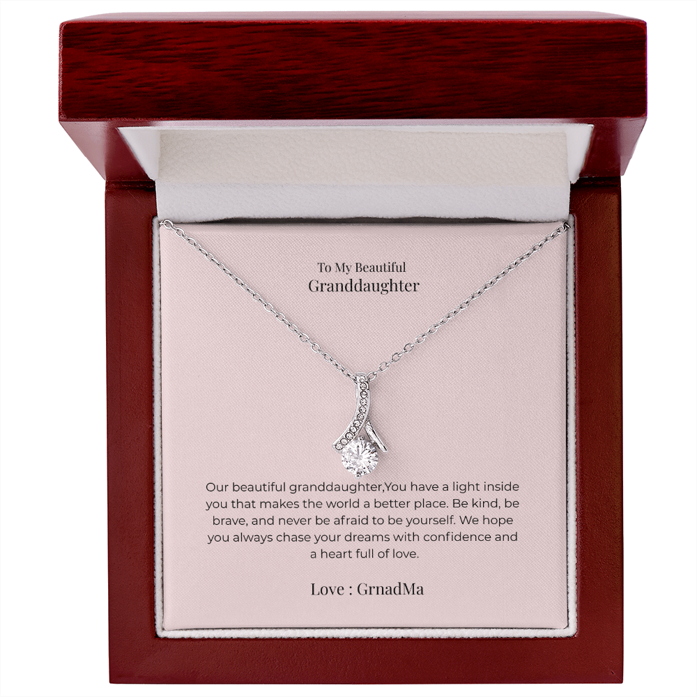 Alluring Beauty Necklace for Granddaughter – Elegant Jewelry Gift for Birthday, Graduation, Christmas & Special Occasions
