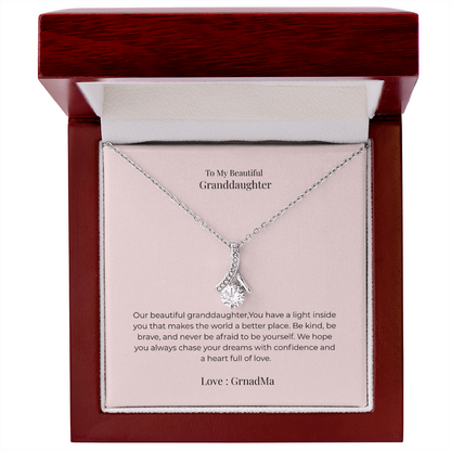 Alluring Beauty Necklace for Granddaughter – Elegant Jewelry Gift for Birthday, Graduation, Christmas & Special Occasions