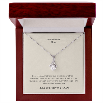 Alluring Beauty Necklace for Mom – Elegant Jewelry Gift for Mother's Day, Birthday & Christmas from Daughter or Son