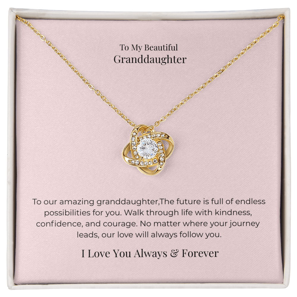 Love Knot Necklace for Granddaughter – Meaningful Birthday, Graduation & Christmas Jewelry Gift from Grandma or Grandpa