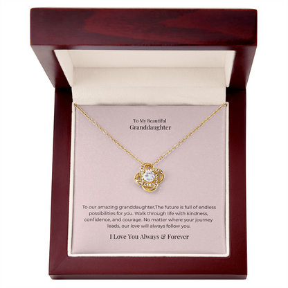 Love Knot Necklace for Granddaughter – Meaningful Birthday, Graduation & Christmas Jewelry Gift from Grandma or Grandpa