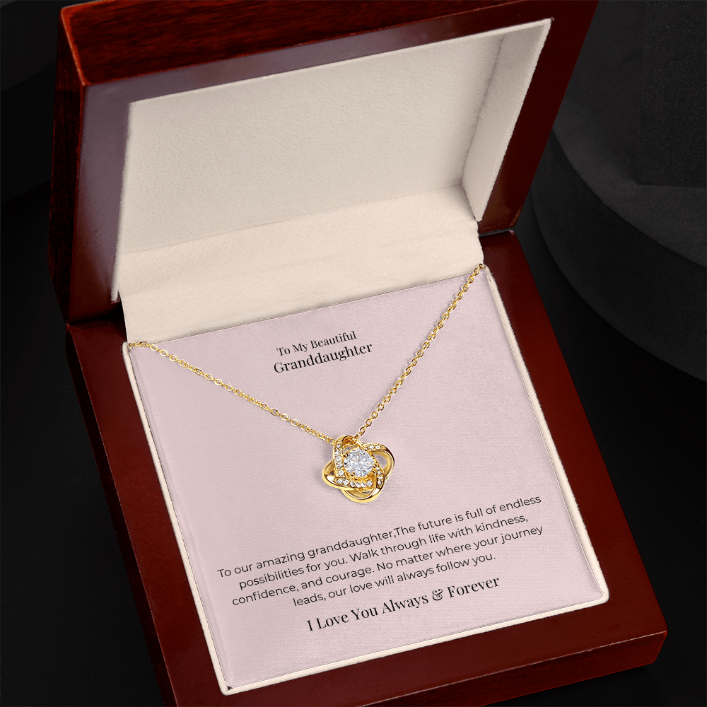 Love Knot Necklace for Granddaughter – Meaningful Birthday, Graduation & Christmas Jewelry Gift from Grandma or Grandpa