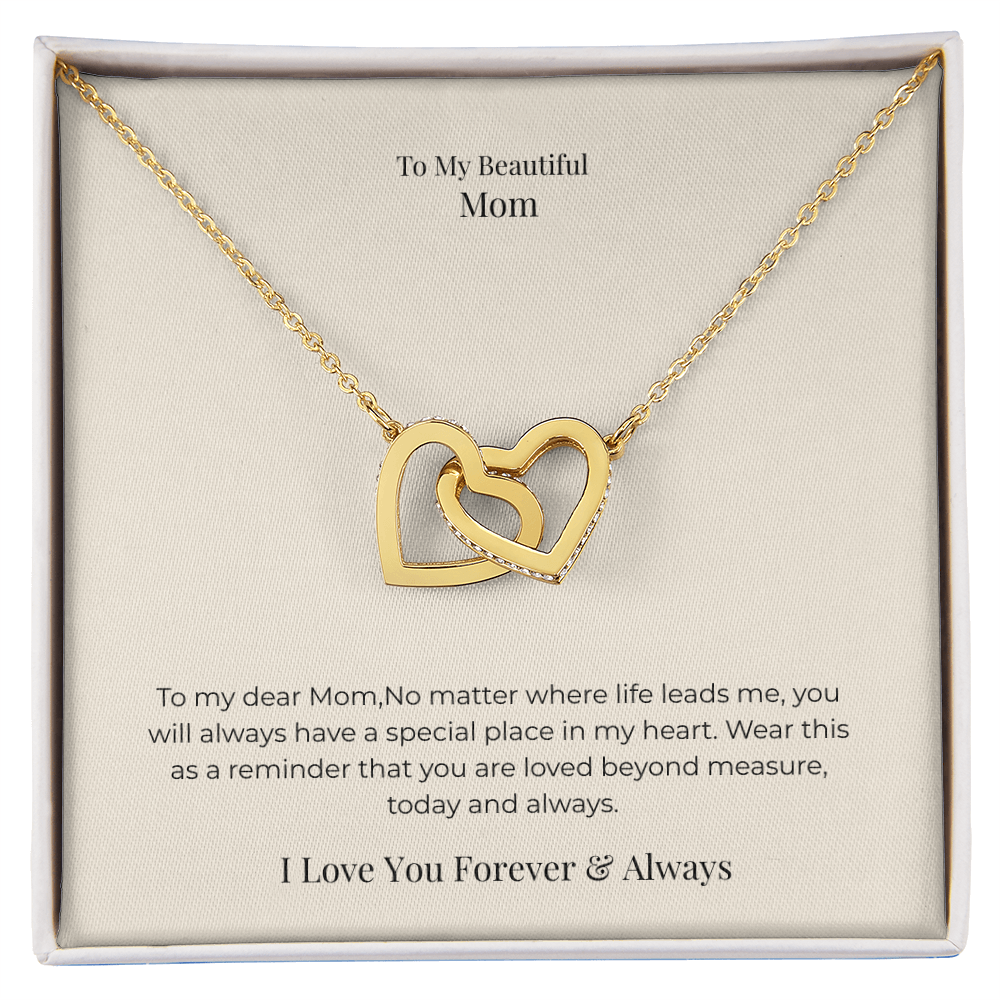 Interlocking Hearts Necklace for Mom – Symbol of Endless Love Jewelry Gift for Mother's Day, Birthday & Christmas