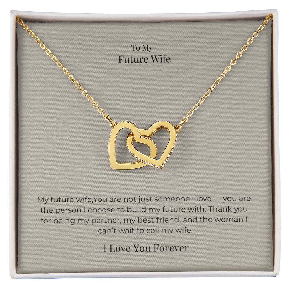 Future Wife Interlocking Hearts Necklace – Symbol of Endless Love Jewelry Gift for Engagement, Proposal & Wedding Journey