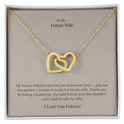Future Wife Interlocking Hearts Necklace – Symbol of Endless Love Jewelry Gift for Engagement, Proposal & Wedding Journey