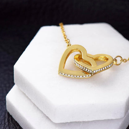 To My Wife Interlocking Hearts Necklace – Heartfelt Gift from Husband for Anniversary & Birthday