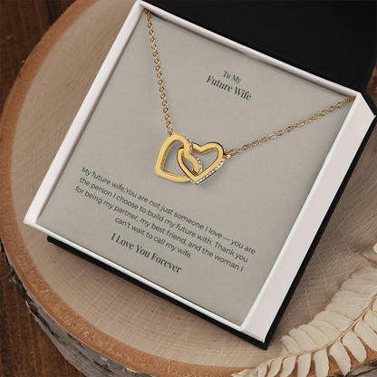Future Wife Interlocking Hearts Necklace – Symbol of Endless Love Jewelry Gift for Engagement, Proposal & Wedding Journey
