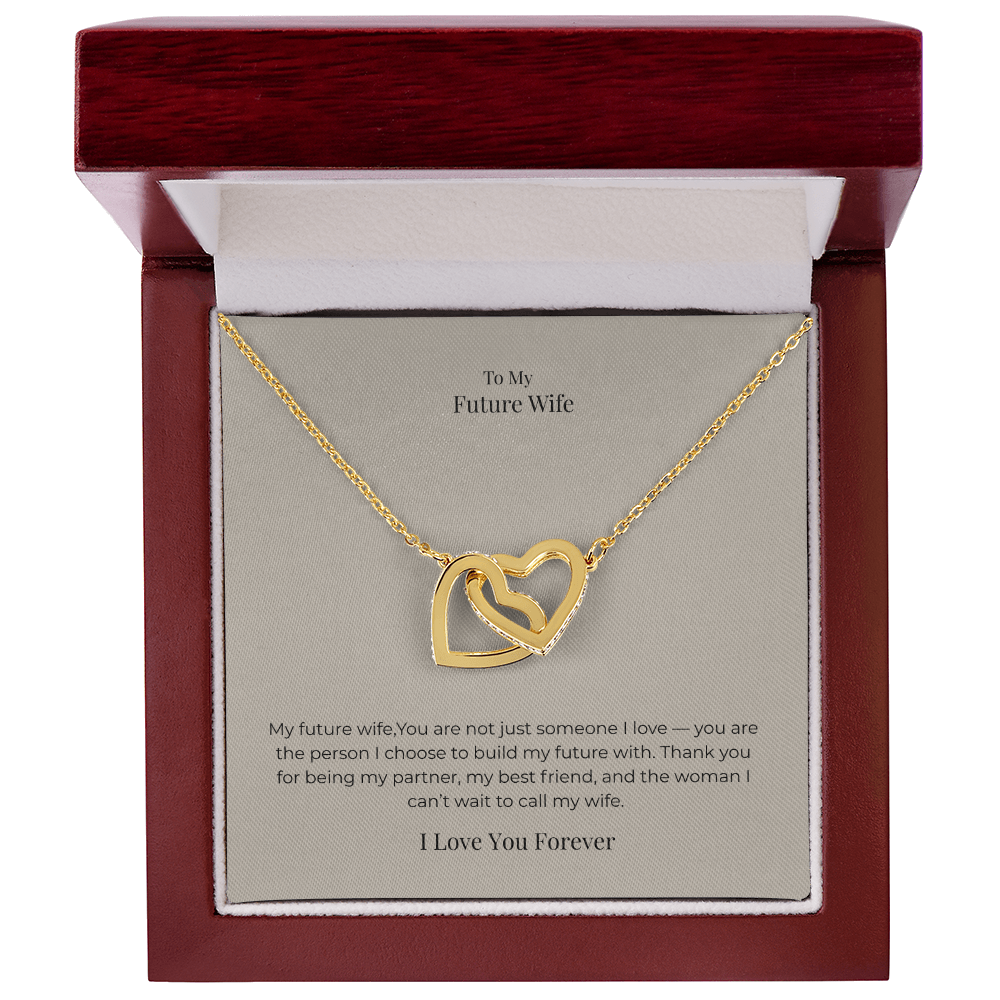 Future Wife Interlocking Hearts Necklace – Symbol of Endless Love Jewelry Gift for Engagement, Proposal & Wedding Journey