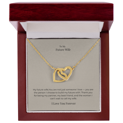 Future Wife Interlocking Hearts Necklace – Symbol of Endless Love Jewelry Gift for Engagement, Proposal & Wedding Journey