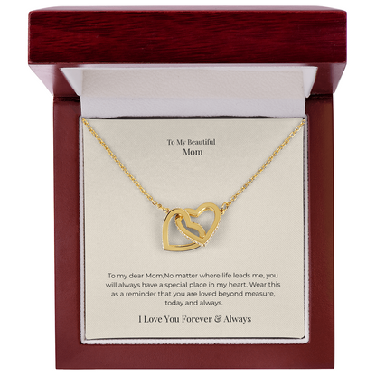 Interlocking Hearts Necklace for Mom – Symbol of Endless Love Jewelry Gift for Mother's Day, Birthday & Christmas