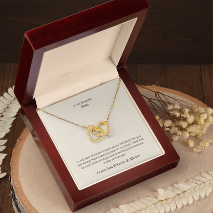 Interlocking Hearts Necklace for Mom – Symbol of Endless Love Jewelry Gift for Mother's Day, Birthday & Christmas