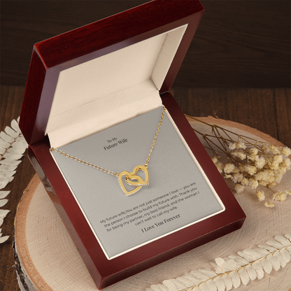 Future Wife Interlocking Hearts Necklace – Symbol of Endless Love Jewelry Gift for Engagement, Proposal & Wedding Journey