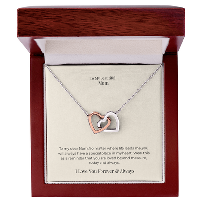 Interlocking Hearts Necklace for Mom – Symbol of Endless Love Jewelry Gift for Mother's Day, Birthday & Christmas