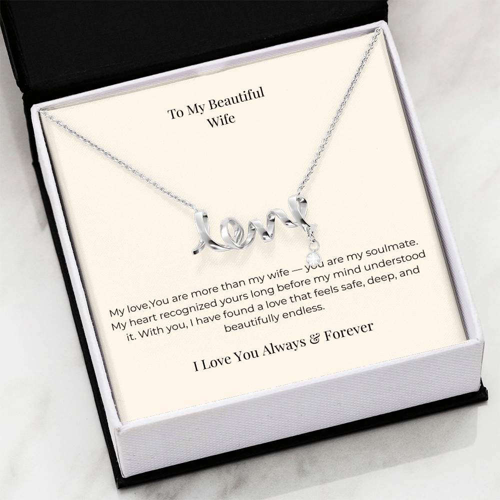 To My Wife Personalized Love Necklace – Unique Anniversary, Birthday & Christmas Jewelry Gift