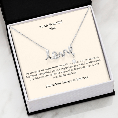 To My Wife Personalized Love Necklace – Unique Anniversary, Birthday & Christmas Jewelry Gift