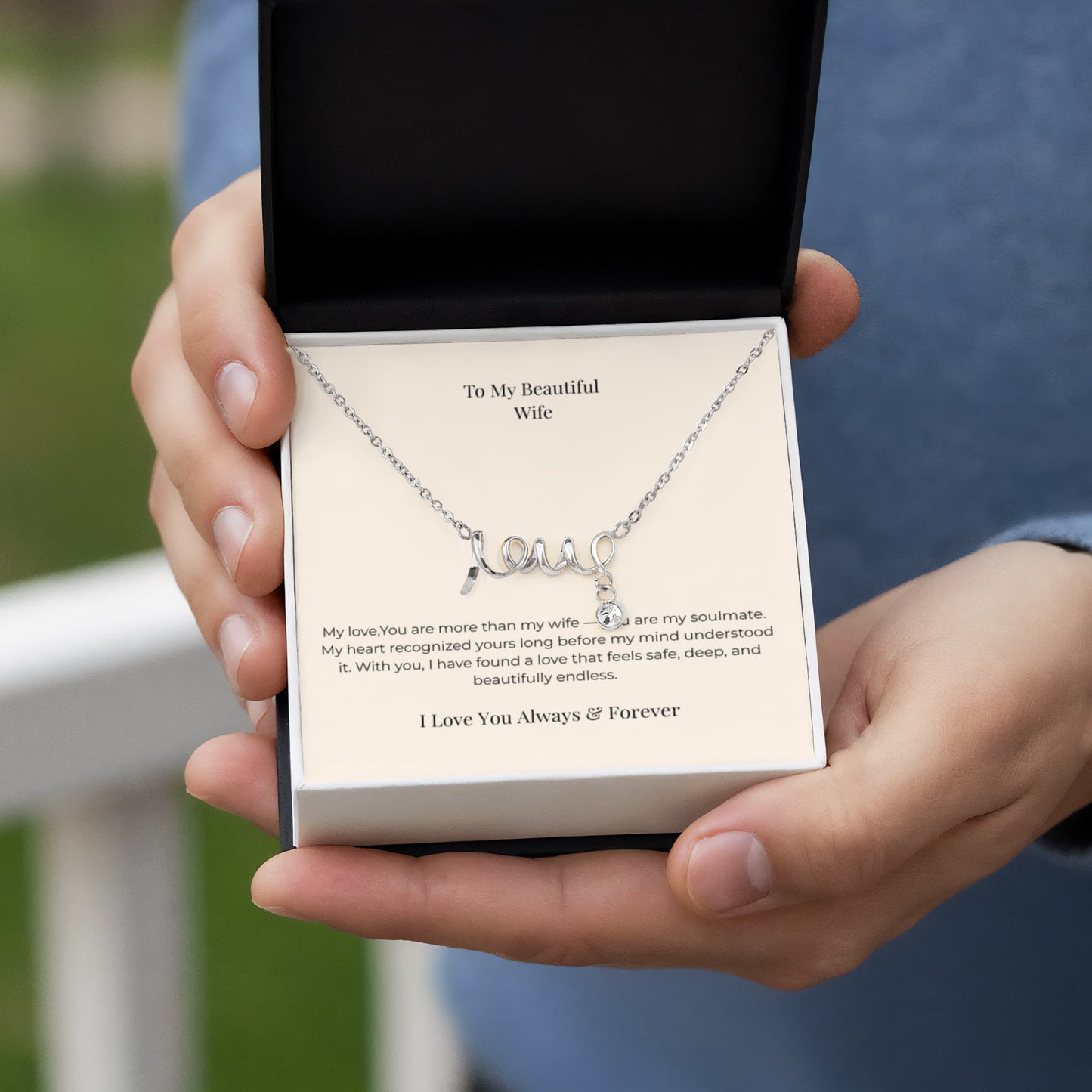 To My Wife Personalized Love Necklace – Unique Anniversary, Birthday & Christmas Jewelry Gift
