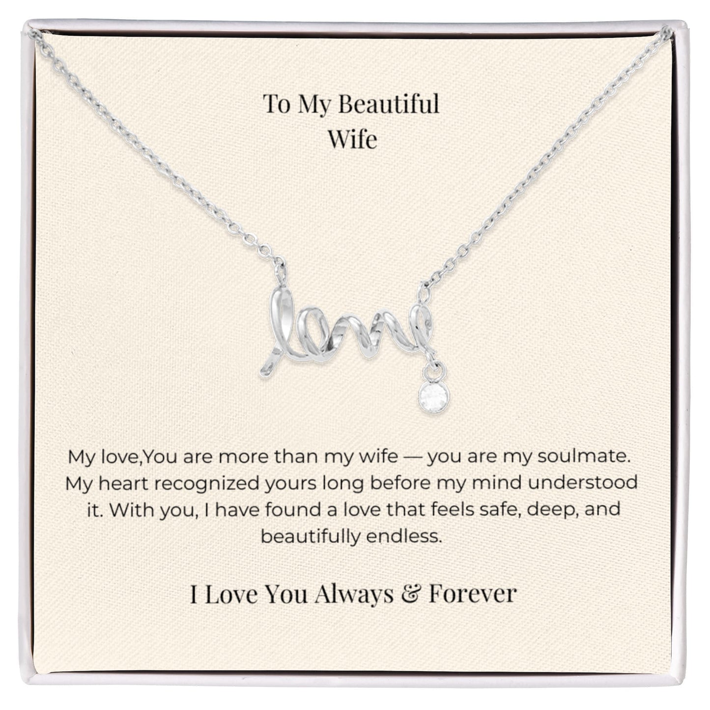 To My Wife Personalized Love Necklace – Unique Anniversary, Birthday & Christmas Jewelry Gift