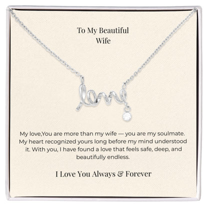 To My Wife Personalized Love Necklace – Unique Anniversary, Birthday & Christmas Jewelry Gift
