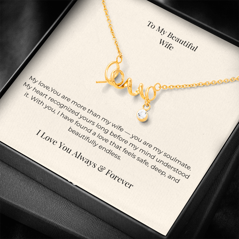 To My Wife Personalized Love Necklace – Unique Anniversary, Birthday & Christmas Jewelry Gift