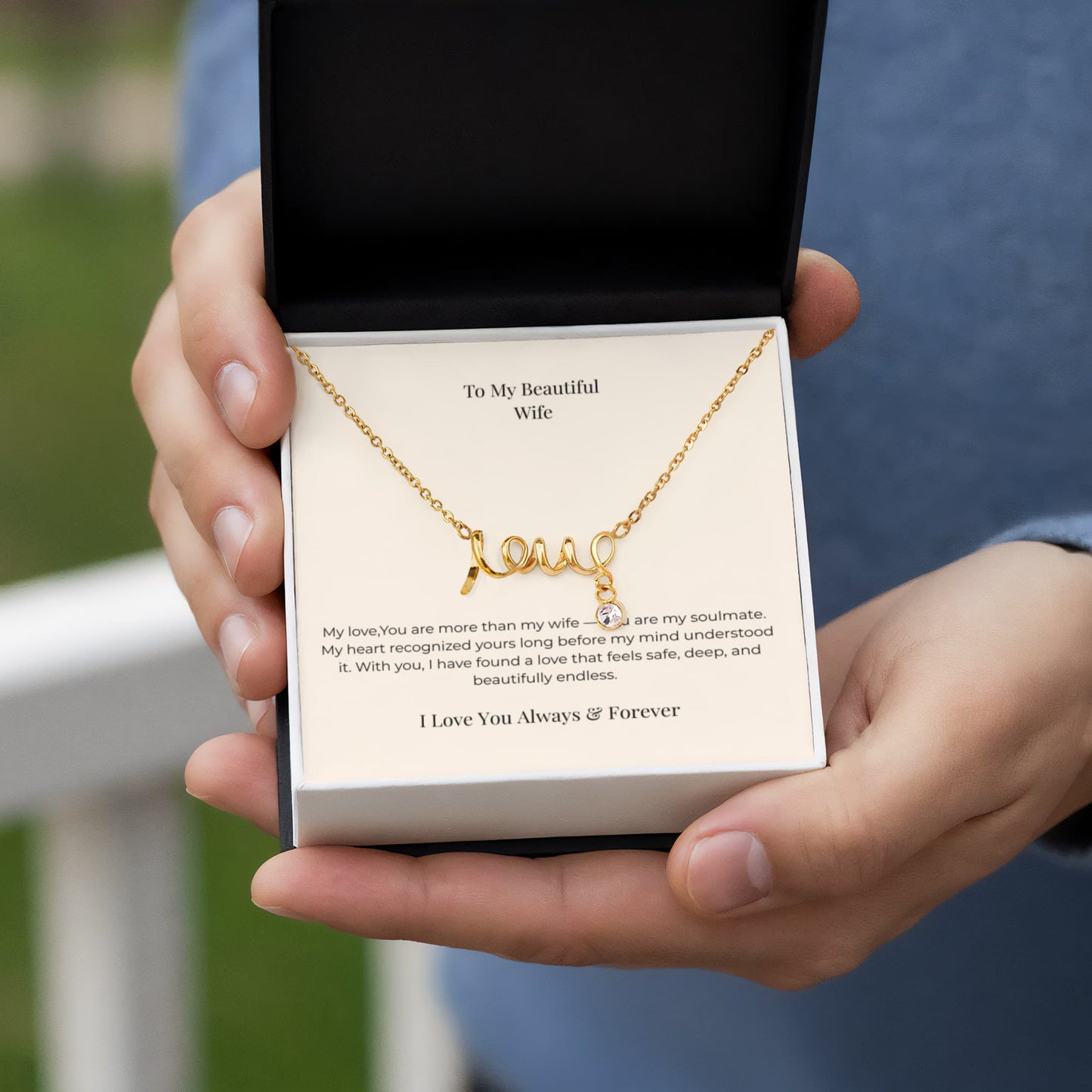 To My Wife Personalized Love Necklace – Unique Anniversary, Birthday & Christmas Jewelry Gift