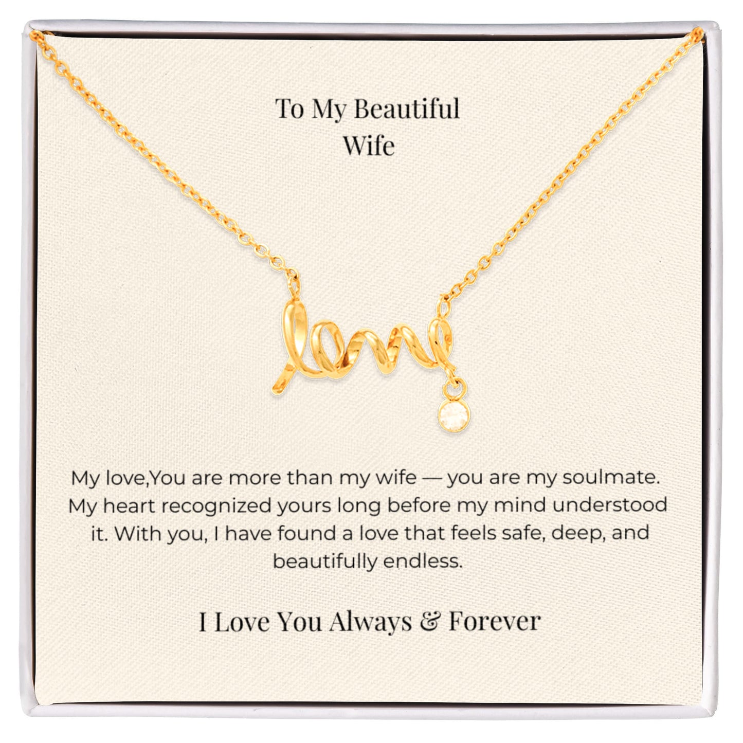 To My Wife Personalized Love Necklace – Unique Anniversary, Birthday & Christmas Jewelry Gift