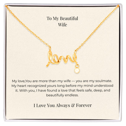 To My Wife Personalized Love Necklace – Unique Anniversary, Birthday & Christmas Jewelry Gift