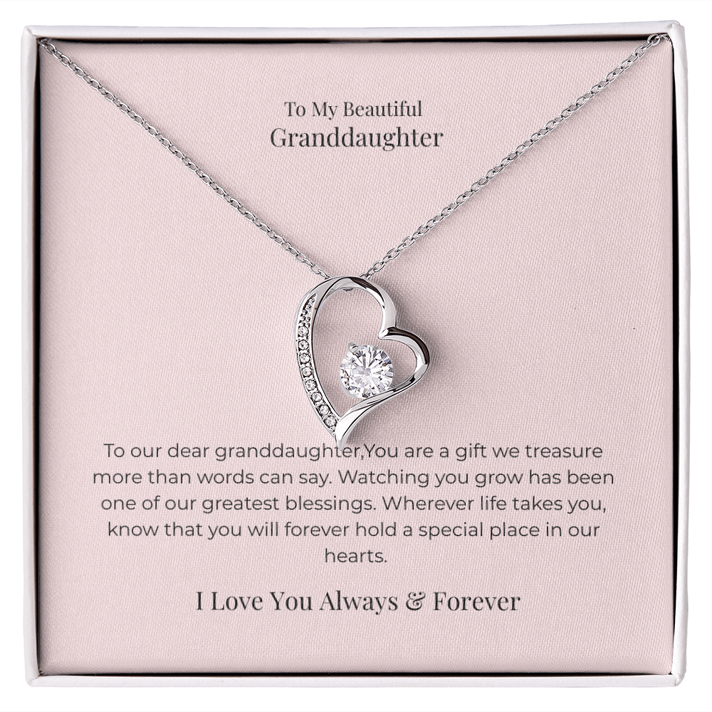 Forever Love Necklace for Granddaughter – Cherished Jewelry Gift for Birthday, Graduation, Christmas & Special Moments