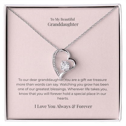 Forever Love Necklace for Granddaughter – Cherished Jewelry Gift for Birthday, Graduation, Christmas & Special Moments