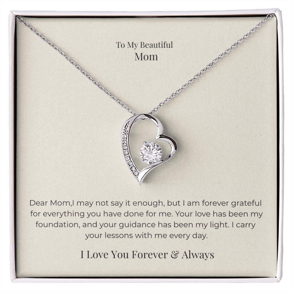 Forever Love Necklace for Mom – Timeless Jewelry Gift from Daughter or Son for Mother's Day, Birthday & Christmas