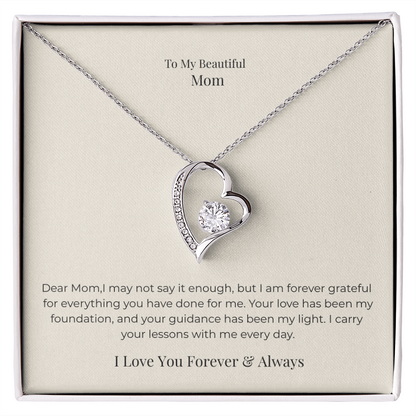 Forever Love Necklace for Mom – Timeless Jewelry Gift from Daughter or Son for Mother's Day, Birthday & Christmas