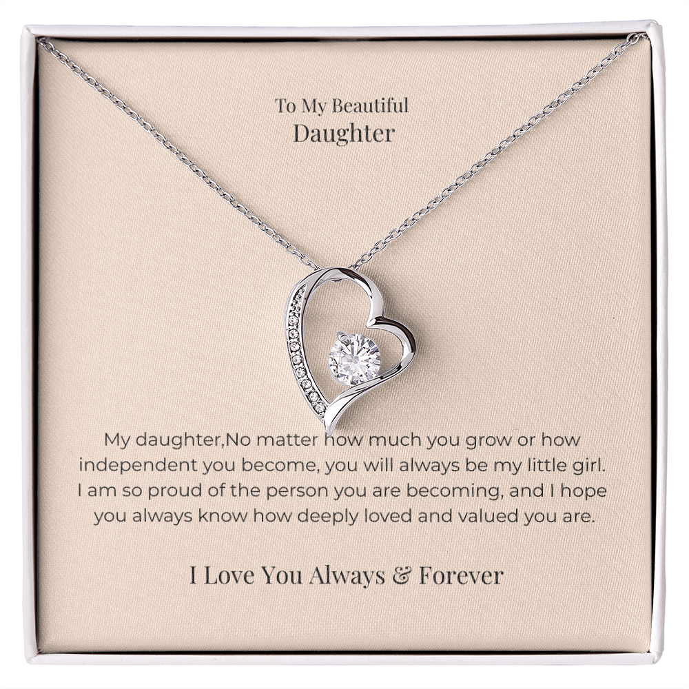 To My Daughter Forever Love Necklace – Meaningful Gift from Mom or Dad for Birthday, Graduation & Christmas