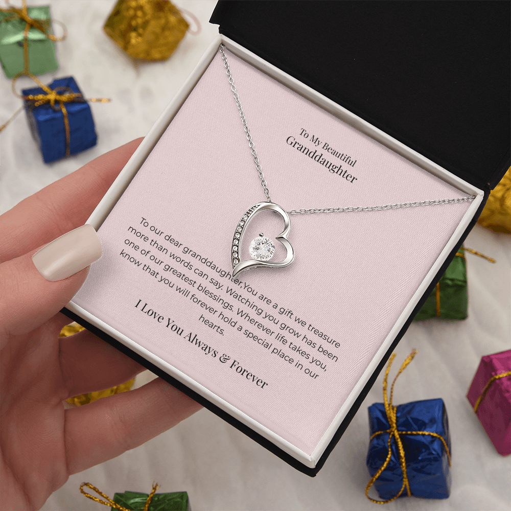 Forever Love Necklace for Granddaughter – Cherished Jewelry Gift for Birthday, Graduation, Christmas & Special Moments